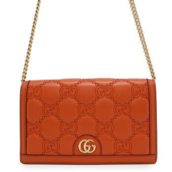 Gucci Chain Wallet GG Matelasse Leather s - Picture 1 of 8
